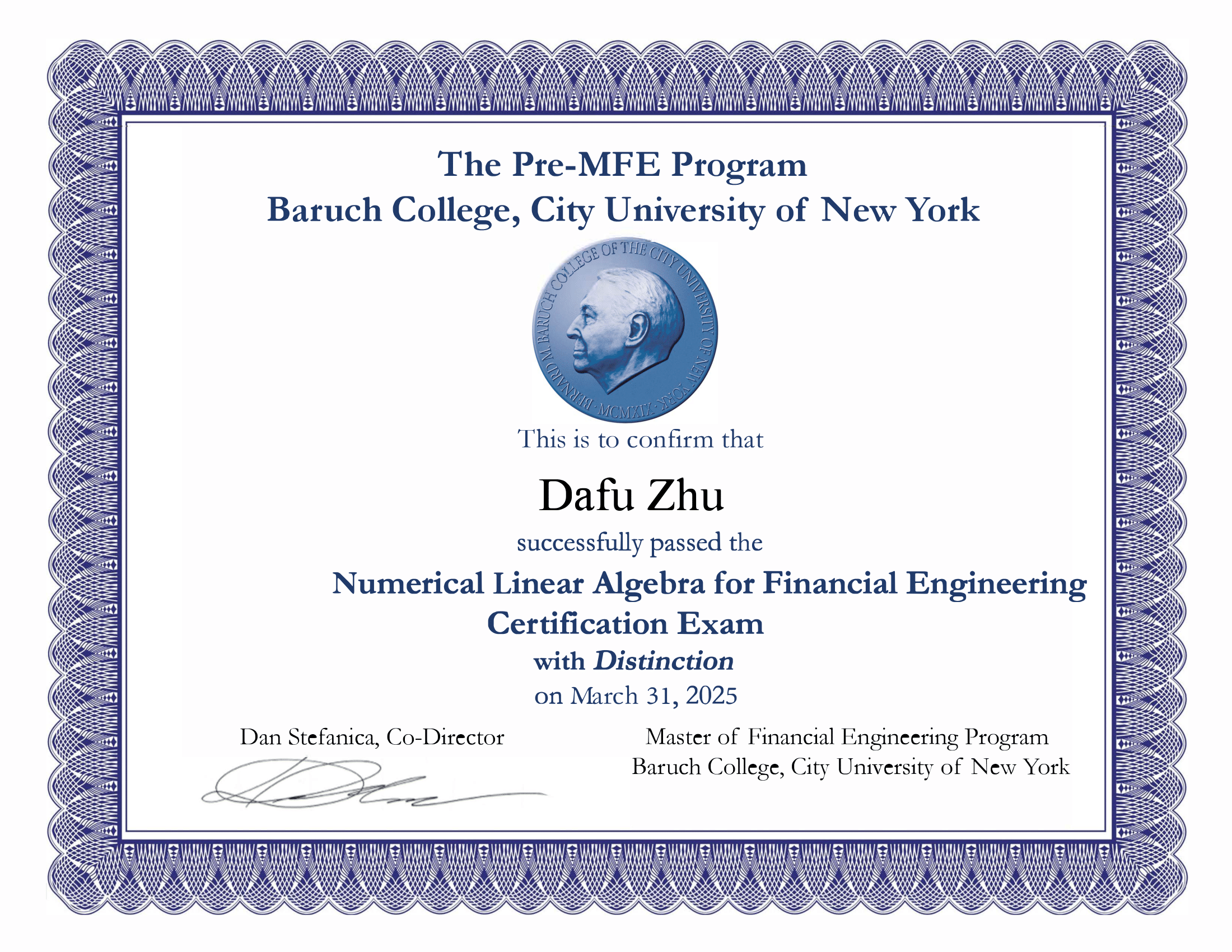 Numerical Linear Algebra for Financial Engineering